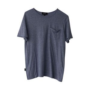 A.P.C. Short Sleeve Crewneck T-Shirt in Light Blue Cotton